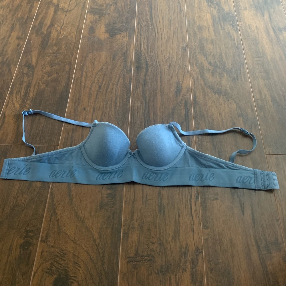 Blue Aerie bra with underband